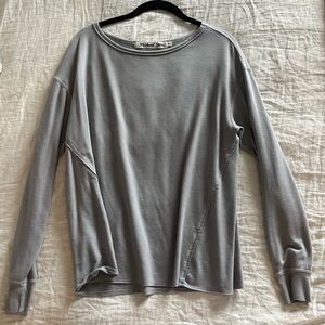 Long Sleeve Gray Textured Top